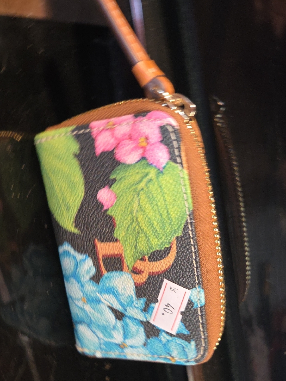 Dooney & Bourke Floral Wristlet Wallet in Black, Blue, Pink & Green